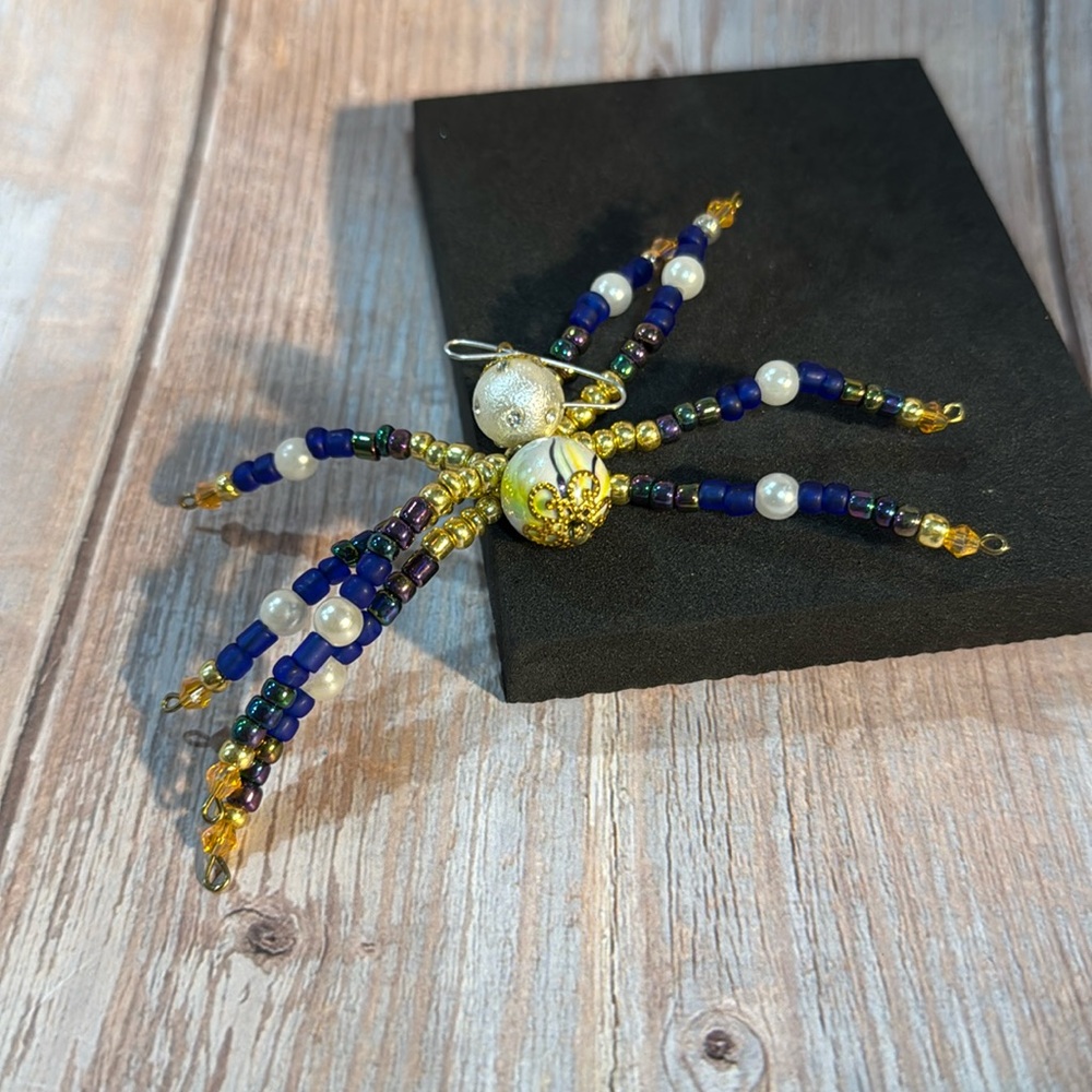 NEW Handmade 4”x3” Beaded Spider Ornament Item #PHK127